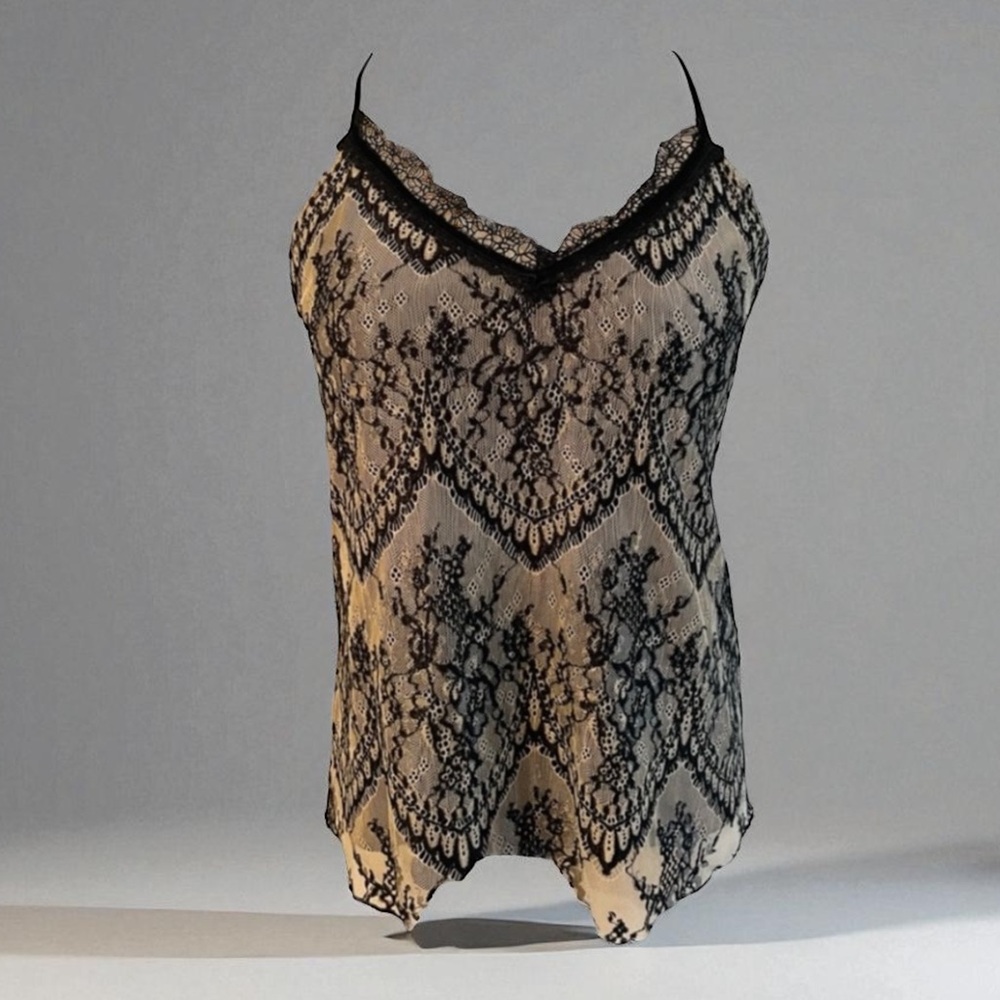 LAVENDER BROWN Lace Top Size Small